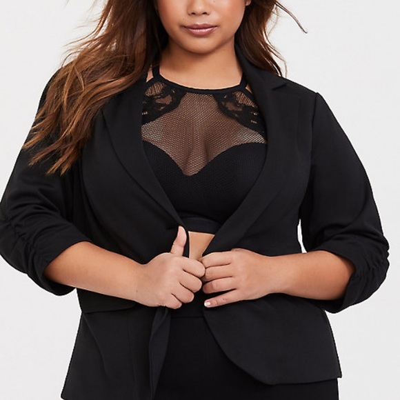 Torrid black mesh & Lace Halter Racerback Bralette - Picture 2 of 4